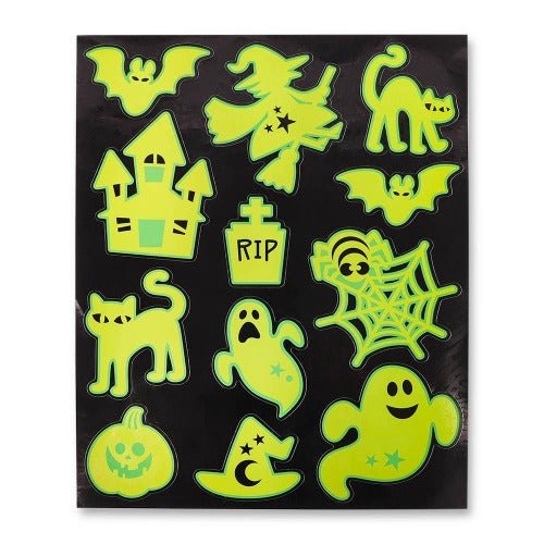 Haunting Halloween Glow In The Dark Window Stickers Assorted Designs