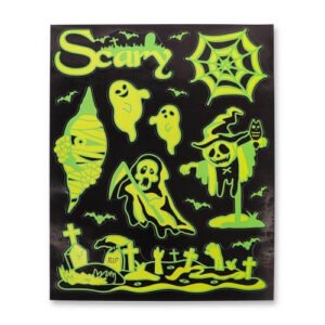 Haunting Halloween Glow In The Dark Window Stickers Assorted Designs