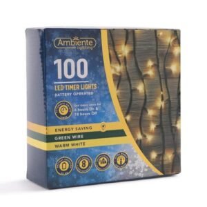 100 Battery Timer Bright LED Fairy Lights — Warm White
