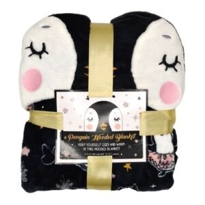 Christmas Penguin Kids Hooded Blanket