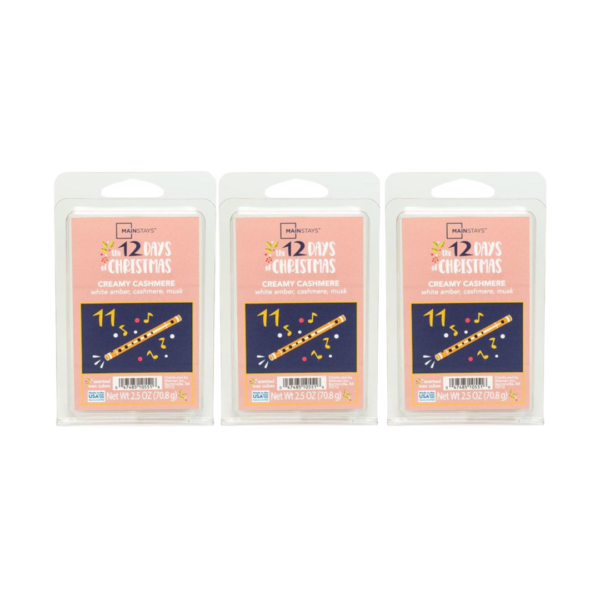 Mainstays Creamy Cashmere Wax Melts White Amber Cashmere Musk 2.5oz
