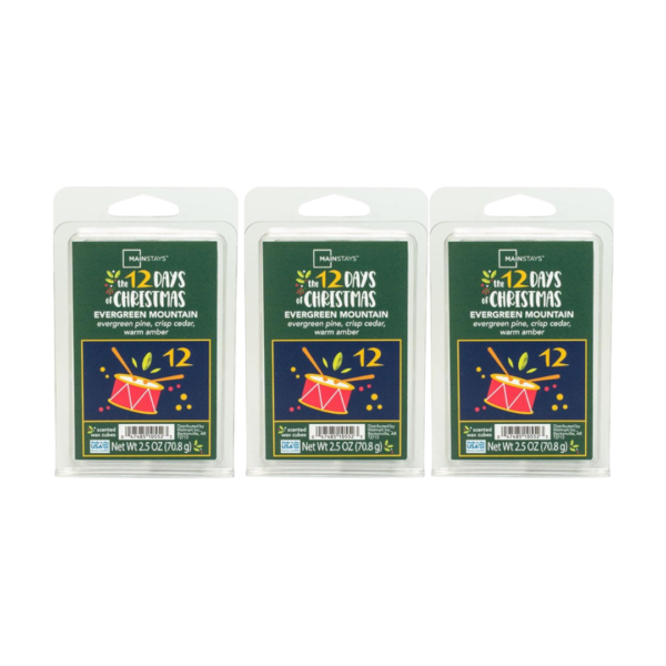 Mainstays Evergreen Mountain Wax Melts Pine Cedar Amber 2.5oz