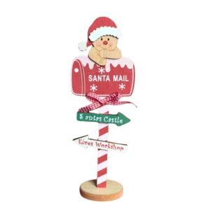 Wooden Santa Mail Signpost with Christmas Gingerbread