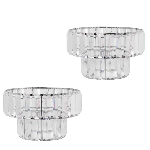 Crystal 2 Tier Clear Ceiling Pendant Shade