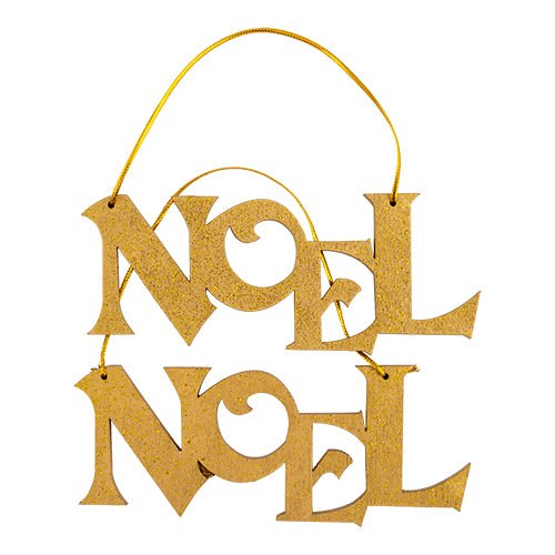 Noel Wooden Christmas Decorations 2 Pack Assorted Colours