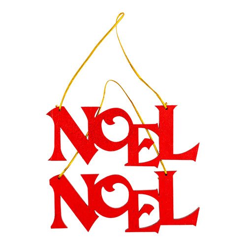 Noel Wooden Christmas Decorations 2 Pack Assorted Colours