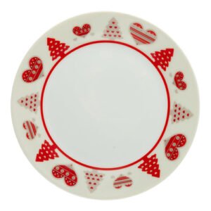 Ceramic Christmas Heart & Tree Side Plate 7.5 inch