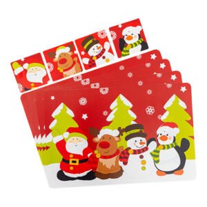 Christmas Character With Trees Placemats & Coasters 4 pack