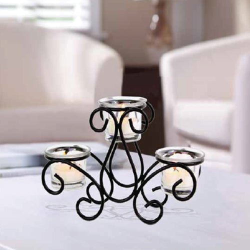 Home Interior Accents Swirl Decorative Metal Tealight Holder