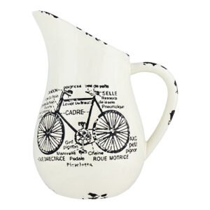 Ceramic Cream Bicycle Jug Vase