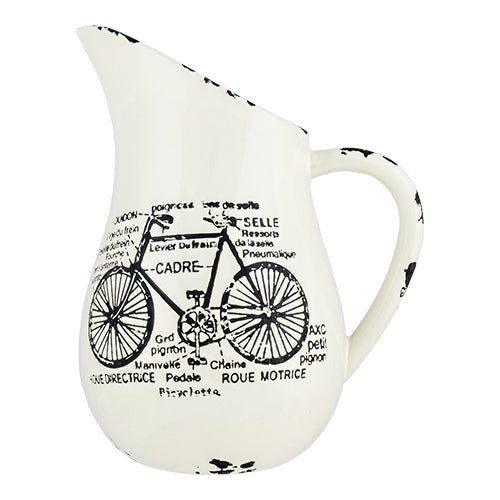 Ceramic Cream Bicycle Jug Vase