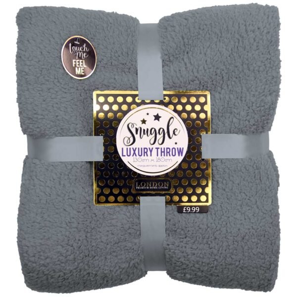 Snuggle Luxury Supersoft Grey Throw — 200cm x 250cm