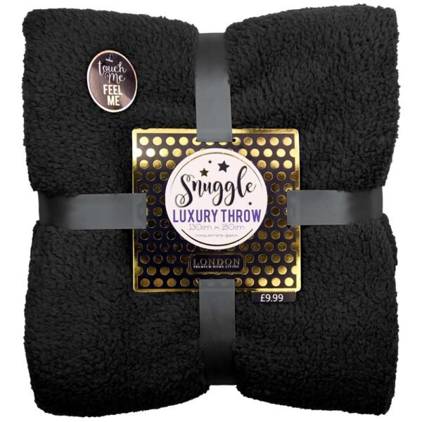 Snuggle Luxury Supersoft Black Throw