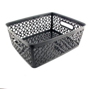 Patterned Plastic Storage Baskets Set of 3 Assorted Colours/Sizes