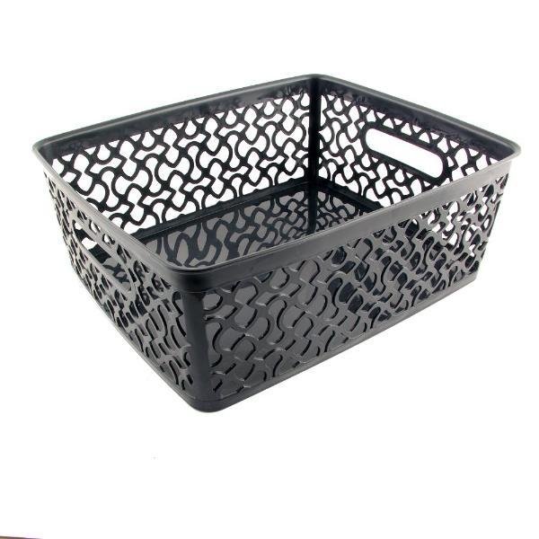 Patterned Plastic Storage Baskets Set of 3 Assorted Colours/Sizes