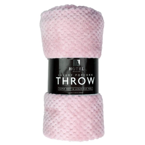 Super Soft Textured Popcorn Throw 130 x 150cm — Blush