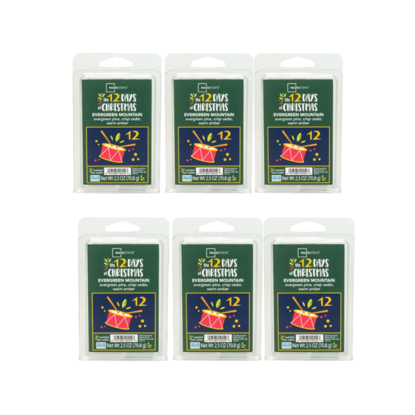 Mainstays Evergreen Mountain Wax Melts Pine Cedar Amber 2.5oz