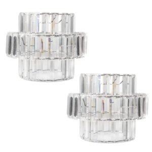 3 Tier Clear Crystal Lampshade — Pack of 2