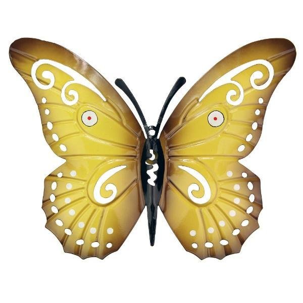Radiant Butterfly Metalwork Garden Wall Art 35cm Assorted Colours