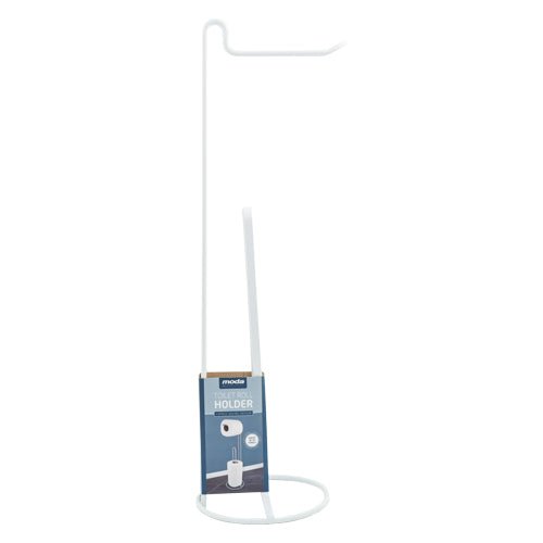 Moda White Toilet Roll Holder H54cm