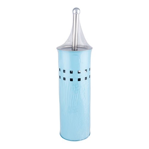 Toilet Brush With Chrome Handle — Blue