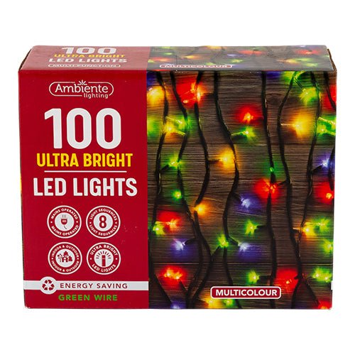 100 Ultra Bright LED Fairy Lights Assorted Colours 11.9m
