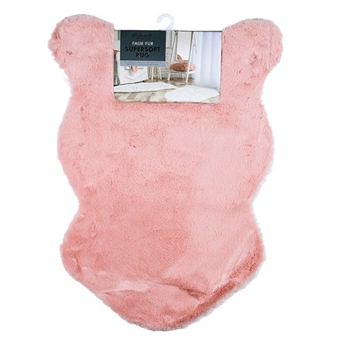 Coloroll Faux Fur Supersoft Rug Pink