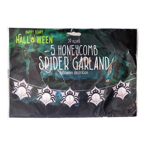 3D Effect Honeycomb Halloween Garland 5 Pack Assorted Designs