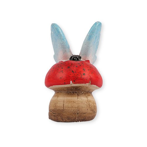 Mini Butterfly Toadstool Garden Ornament — Red