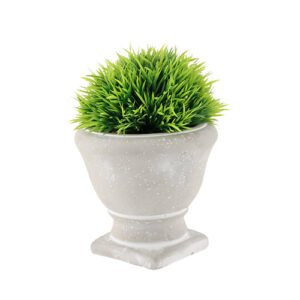 Pedestal Artificial Plant In Stone Planter 21cm