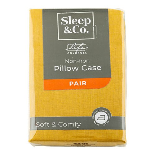 Ochre Sleep & Co. Non-Iron Pillow Case Pair