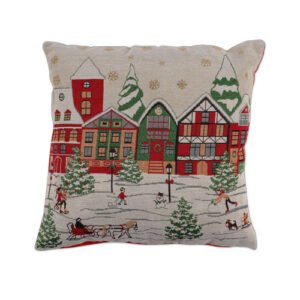Christmas House Scene Cushion 46cm x 46cm