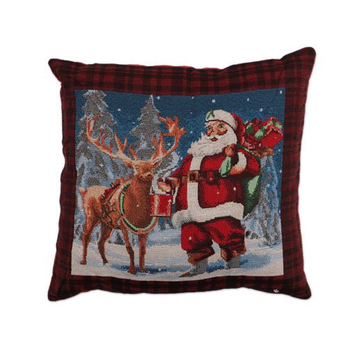 Santa Claus & Reindeer Christmas Cushion 46cm x 46cm