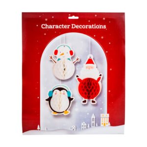 Christmas Character Hanging Decorations 3Pk
