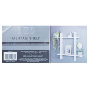 Home Collection Hashtag Shelf White 67cm x 10cm x 59cm