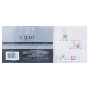 Home Collection U Shelf Set of 3 White