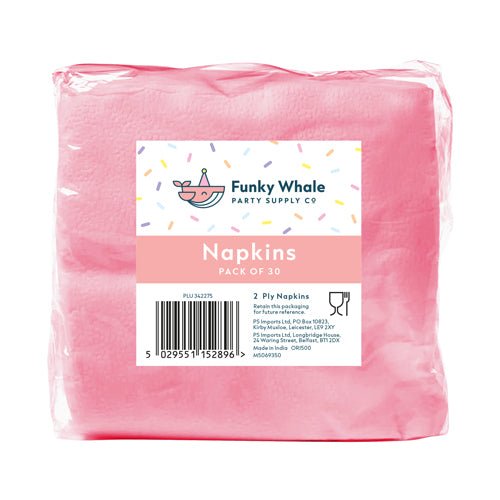 Funky Whale Napkins Pack of 30 Assorted Colours
