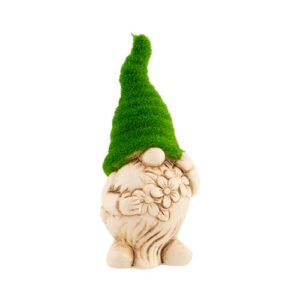 Flocked Garden Gnome Ornament Assorted Styles H 20cm