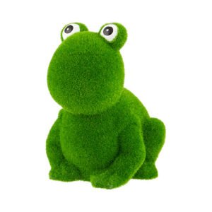 Flocked Garden Frog Ornament 18cm x 16cm