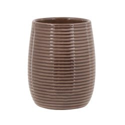 Brown Ribbed Planter 10cm x 8cm