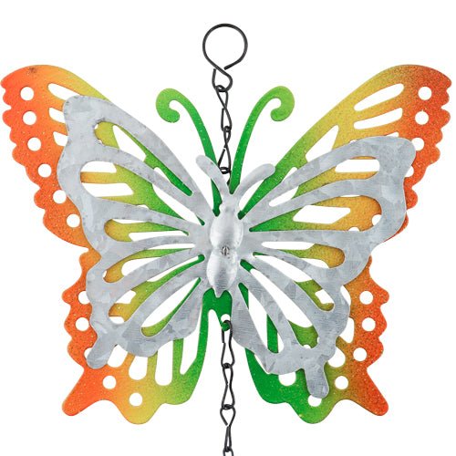 Roots & Shoots Butterfly Windchime Garden Decoration – Orange & Green