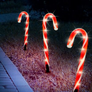 Candy Cane Outdoor Light Stakes 240cm 5 Pack