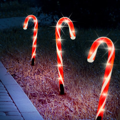 Candy Cane Outdoor Light Stakes 240cm 5 Pack