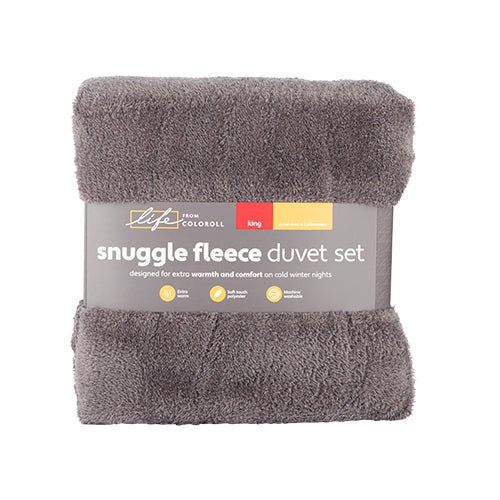 Life By Coloroll Grey Snuggle Fleece Duvet Set Assorted Sizes