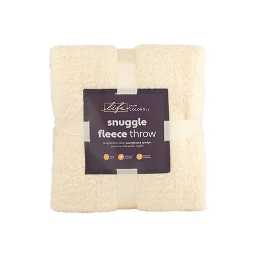 Life By Coloroll Cream Snuggle Fleece Throw 130cm x 180cm