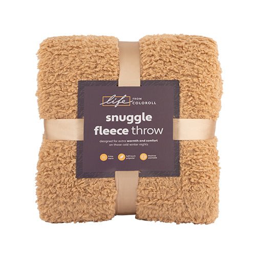 Life By Coloroll Natural Snuggle Fleece Throw 130cm x 180cm