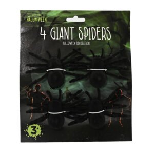 Halloween Velvet Giant Spiders 4 Pack