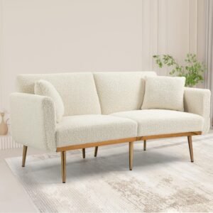 Adjustable 2-Seater Sofa – White Teddy
