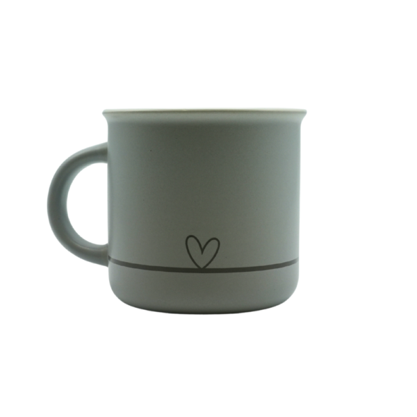 Heart Design Ceramic Coffee Mug Set 400ml – 4 Assorted Design
