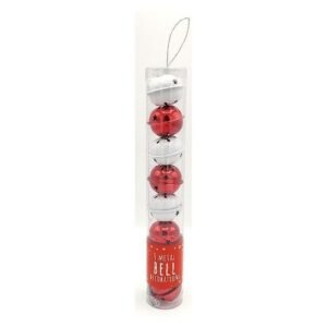Christmas Metal Bell Tree Decorations 8 Pk Assorted Colours